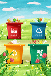 环境保护图插画图片_环境保护垃圾分类环境保护配图