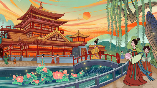 花园插画-花园配图-千库网