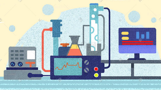 蒸馏实验插画图片_矢量扁平科学实验科技未来时代科学插画科技