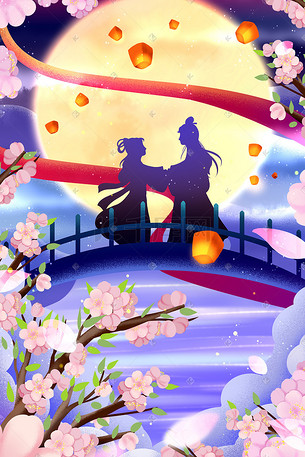 七夕花插画-七夕花配图-千库网