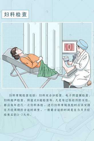 妇产图片素材_妇产科内检医疗插画科普