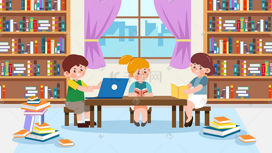 上课学校教育插画-上课学校教育配图-千库网