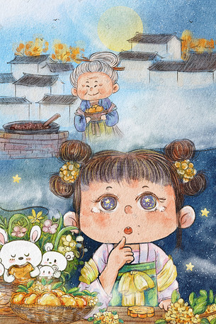 中秋节中秋之古风思念外婆中秋