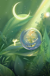 魔法水晶球插画背景