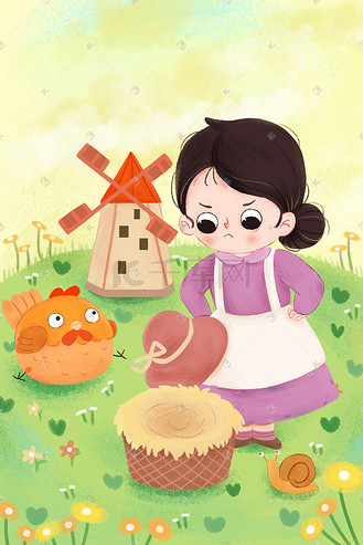 绘本故事大赛图片素材_童话故事母鸡不下蛋农妇农场