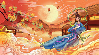 中秋节中秋古风人物赏月中秋场景
