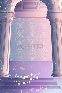 绿叶婚礼插画图片_婚礼城堡里的场景插画