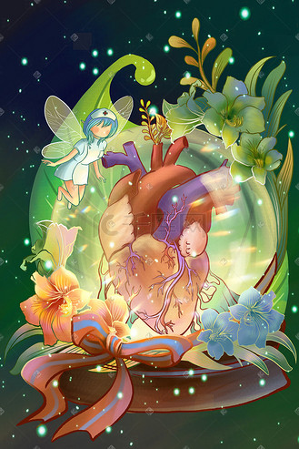 世界心脏日保护心脏插画