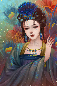 西游记美女插画图片_文学著作四大名著西游记孔雀公主