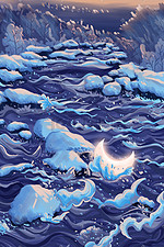 冬天冬季立冬冬至海水大海月亮新月