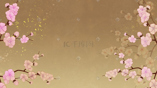 中国风樱花古风背景素材图花朵花
