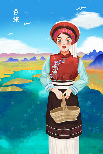 少数民族主题插画之白族