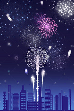 跨年春节插画海报背景烟花国潮风虎年贺新春新年插画海报背景精选推荐