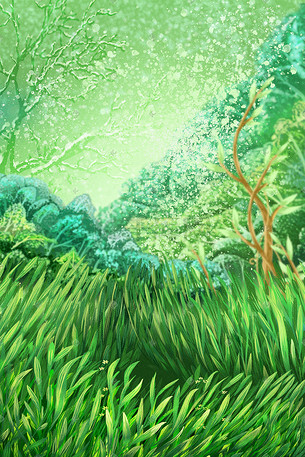 绿色的森林插画背景
