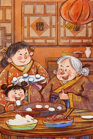 做汤圆插画-做汤圆配图-千库网
