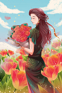 女生节妇女节插画图片_38妇女节女神节女生节