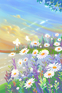 花海花朵花唯美治愈阳光下的小花