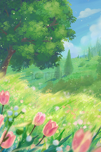 喜庆活泼元宵节居家吃汤圆插画