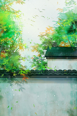 唯美古风手绘风景插画
