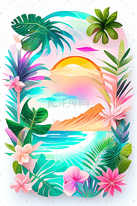 夏威夷彩色明信片