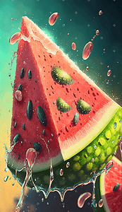 红色夏季西瓜水果
