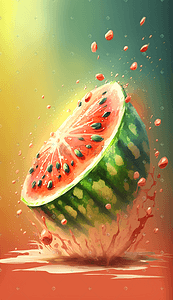 彩色西瓜水果美食
