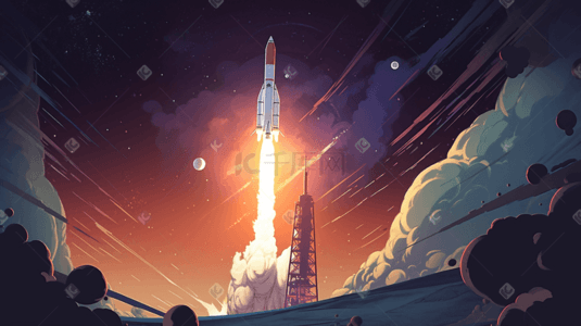 科技科幻火箭发射宇宙探索