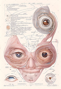 眼球突出插画图片_人体眼球器官医学研究笔记