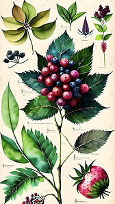 图文历程插画图片_树莓卡通植物知识科普图文