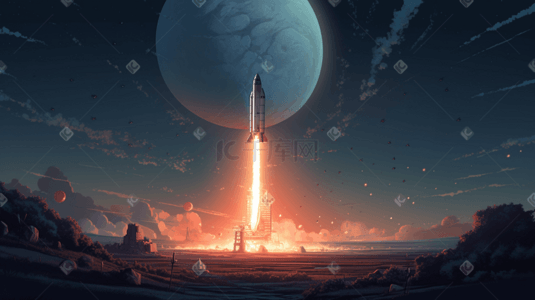 科技科幻火箭发射宇宙探索