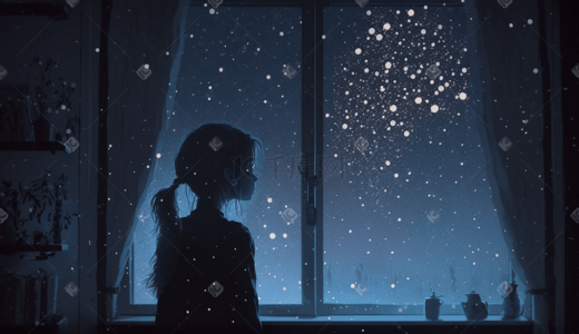 满天飞雪插画图片_迷人的夜色有满天的星星插画