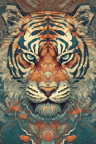 老虎张嘴图片素材_中国十二生肖老虎