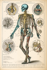 学术汇报插画图片_人体解剖图百科图解学术知识科普标本图谱