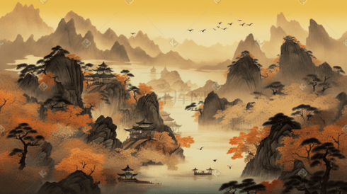 中国传传统国风风景画