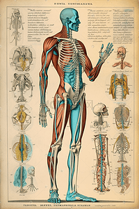 解剖插画图片_人体解剖图百科图解学术知识科普标本图谱