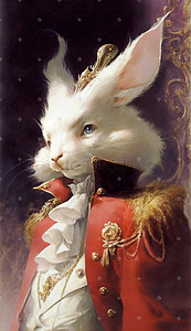 骑士国王插画图片_严肃国王风格小兔子