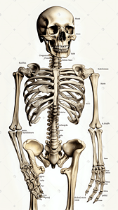 医学研究插画图片_人体骨架医学研究科普