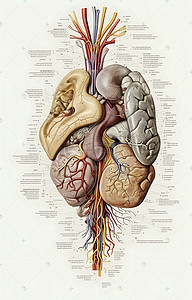 图文旋转插画图片_人体器官医学图文手稿