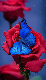花朵上飞着的蝴蝶