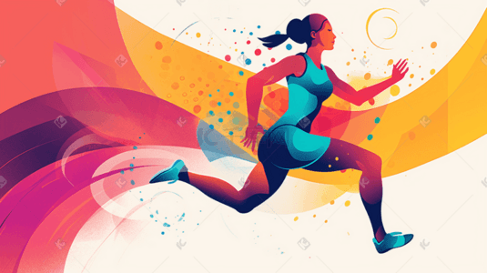 体育logo插画图片_彩色奥运会体育健身运动插画