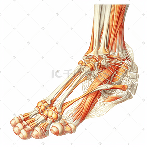 公寓透视插画图片_描绘脚关节的透视视图