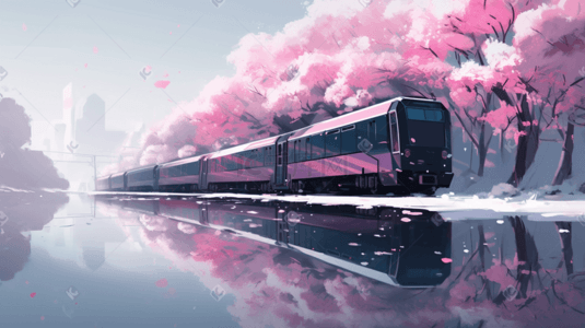 火车钻山洞插画-火车钻山洞配图-千库网