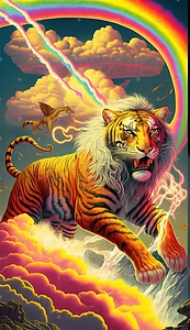 彩虹和凶猛的老虎