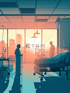 中医疗插画图片_工作中的医生医院手术室