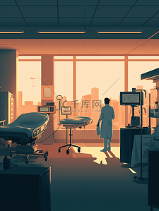 医生工作中插画图片_工作中的医生医院手术室