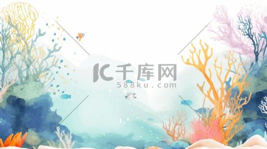 创意背景创意设计插画图片_简约夏天大海创意背景