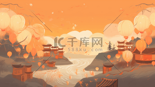 矢量创意设计字母插画图片_国潮风水墨创意背景