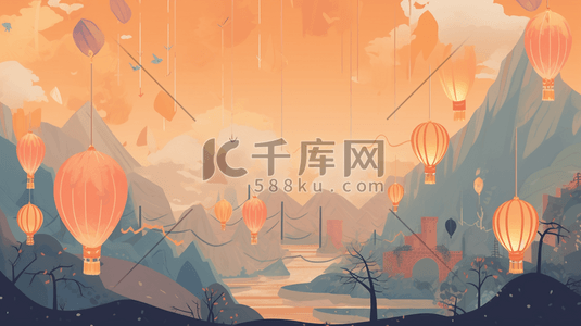 绚丽背景插画图片_国潮风水墨创意背景