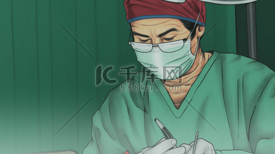 手术室卡通插画图片_临床医疗手术卡通插画