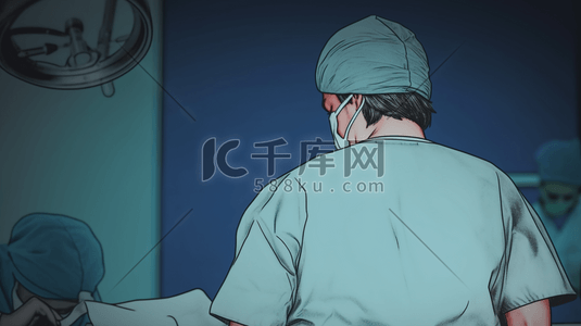 临床医疗手术卡通插画